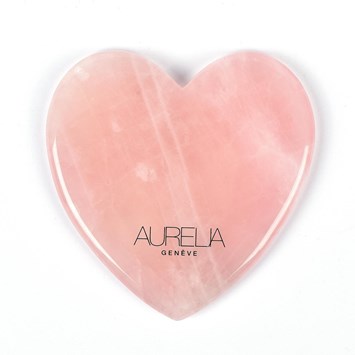 AURELIA GENEVE - FLAT HEART – ROSE QUARTZ - Yassı Kalp Şekilli Gua Sha Taşı -  Pembe Kuvars