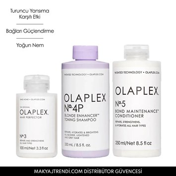 OLAPLEX - THE BLONDE MAINTENANCE SYSTEM - Sarı Saçların Rengini Koruyan & Bağ Güçlendiren Bakım Seti