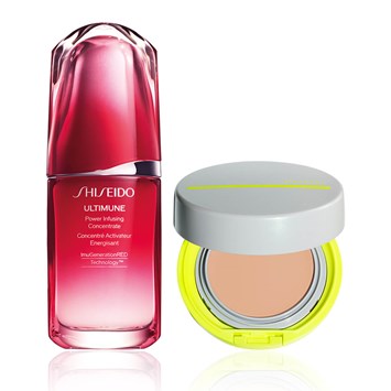 SHISEIDO - ANTIOXIDANT DEFENSE & RADIANT SPF50+ PROTECTION BUNDLE - Cildin Savunmasını Güçlendiren Serum & Güneş Koruyucu Özellikli Kompakt BB Krem Seti