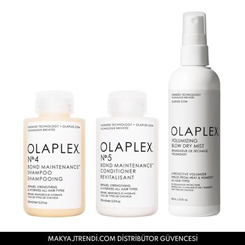 OLAPLEX - CLEANSE & STYLE TRIO - Bağ Güçlendiren & Saçları Temizleyen & Nemlendiren & Hacim Veren Üçlü Set