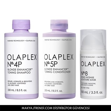 OLAPLEX - GOODBYE, DRY BLONDE ROUTINE - Sarı & Gri Saçların Rengini Koruyan & Nemlendiren & Bağ Güçlendiren Saç Bakım Seti
