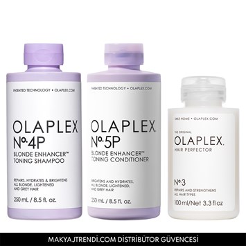 OLAPLEX - THE BLONDE & GREY HAIR-STRENGTHENING SYSTEM - Sarı & Gri Saçların Rengini Koruyan & Bağ Güçlendirici Saç Bakım Seti