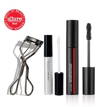 SHISEIDO - ULTIMATE LASH BUNDLE - Kirpikleri Dolgun Gösteren Maskara & Kirpik Kıvırıcı Aparat & Kirpik Güçlendiren Serum Seti