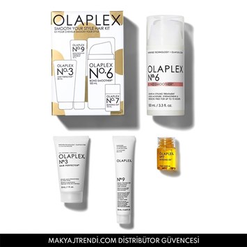 OLAPLEX - SMOOTH YOUR STYLE HAIR KIT - Saç Pürüzsüzleştirici & Onarıcı & Bağ Güçlendirici Üçlü Saç Bakım Seti