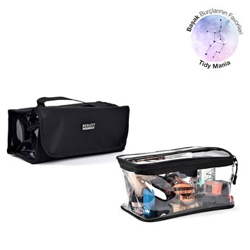 BEAUTY INSIDEOUT - ON YOUR WAY DUO BAG - Bölmeli ve Normal İkili Seyahat & Makyaj Çantası Seti