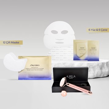 SHISEIDO - FULL FACE GLOW MASSAGE SET - Yüz ve Göz İçin Retinol İçeren Maske & & Lifting Etkisi Veren Roller Seti
