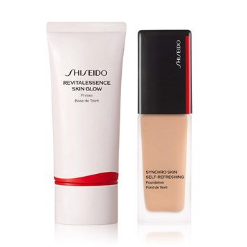 SHISEIDO - YOUTHFUL GLOW & STAY FLAWLESS BUNDLE - Taze ve Doğal Bitişli Fondöten & Cilde Anında Parlaklık Veren Makyaj Bazı Seti