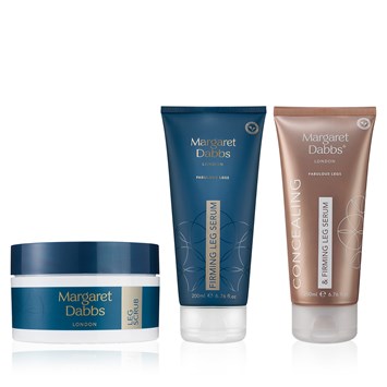 MARGARET DABBS LONDON - READY FOR SUMMER LEG SET - Kapatıcı Etkili, Sıkılaştırıcı Serum & Pürüzsüzleştirici Bacak Peelingi Seti