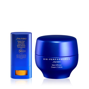 SHISEIDO - ANTI-AGE HIFORCE & SUN PROTECTION DUO - Cilde Dolgu Etkisi Veren Nemlendirici & Yüksek Güneş Korumalı Stik Seti