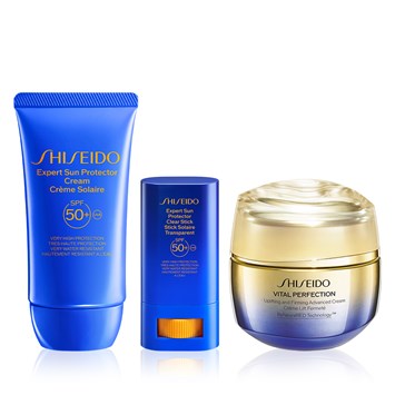 SHISEIDO - 24-HOURS SUN PROTECTION & LIFTING TRIO - Cildi Sıkılaştıran Nemlendirici, Güneşe Karşı Etkili Şekilde Koruyan Stik ve Krem Seti