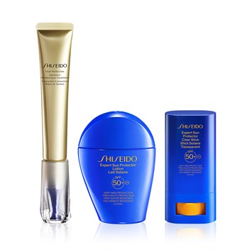 SHISEIDO - ALL DAY SUN LOTION PROTECTION RETINOL KIT - Retinol İçeren Serum & Güneşten Koruyucu Krem ve Stik Seti
