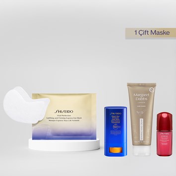 SHISEIDO - THE DAYLIGHT GLOW FLIGHT SET - Uçuş İçin Göz Maskesi, Güneş Kremi, El Kremi & Serum Seti
