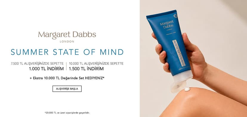 MARGARET DABBS LONDON 7.500 TL ALIŞVERİŞİNİZE 1.000 TL - 10.000 TL VE ÜZERİ ALIŞVERİŞLERİNİZE 1.500 TL İNDİRİM FIRSATI