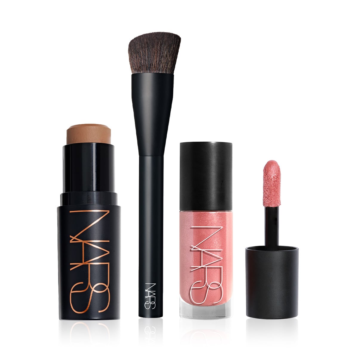 Yoğun Pigmentli Likit Allık & Stik Krem Bronzer & Fırça Seti